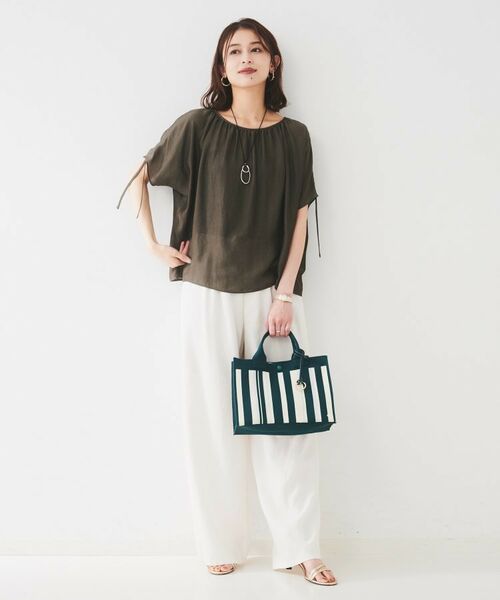 UNTITLED / アンタイトル パンツ | 【ウエストゴム/洗える/オンオフ】ドロストワイドパンツ | 詳細12