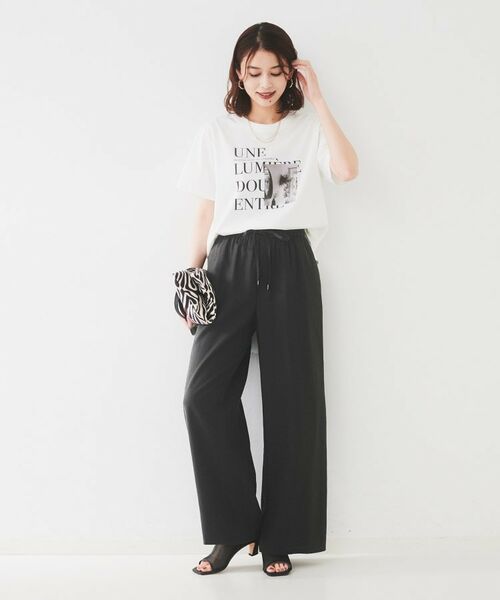 UNTITLED / アンタイトル パンツ | 【ウエストゴム/洗える/オンオフ】ドロストワイドパンツ | 詳細4