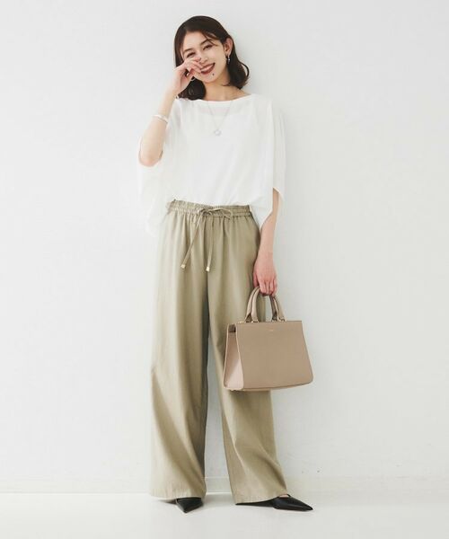 UNTITLED / アンタイトル パンツ | 【ウエストゴム/洗える/オンオフ】ドロストワイドパンツ | 詳細8