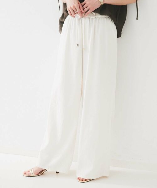 UNTITLED / アンタイトル パンツ | 【ウエストゴム/洗える/オンオフ】ドロストワイドパンツ(オフホワイト(003))