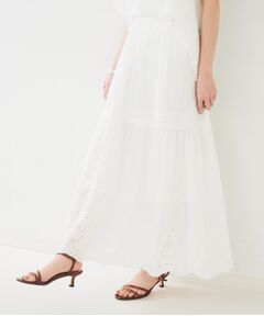 UNTITLED / アンタイトル ロング・マキシ丈スカート | 【セットアップ可/コットン100】スカラップ刺繍スカート