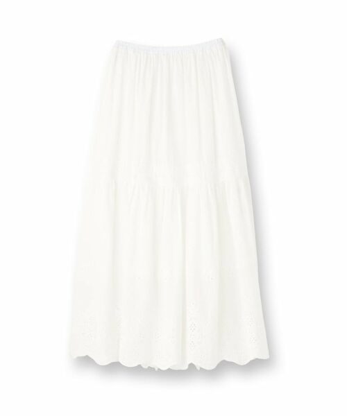 UNTITLED / アンタイトル ロング・マキシ丈スカート | 【セットアップ可/コットン100】スカラップ刺繍スカート | 詳細1