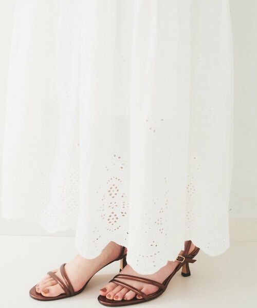 UNTITLED / アンタイトル ロング・マキシ丈スカート | 【セットアップ可/コットン100】スカラップ刺繍スカート | 詳細14