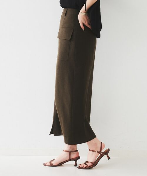 UNTITLED / アンタイトル ロング・マキシ丈スカート | 【きれいめ/前スリット】麻混カーゴスカート | 詳細11