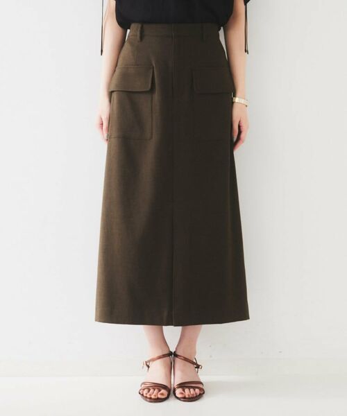 UNTITLED / アンタイトル ロング・マキシ丈スカート | 【きれいめ/前スリット】麻混カーゴスカート | 詳細14