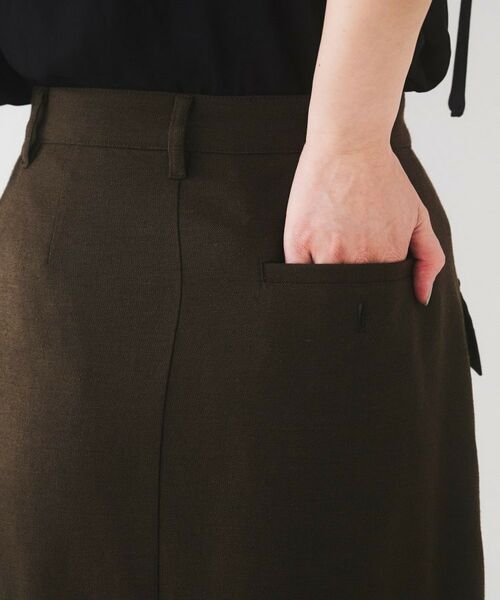 UNTITLED / アンタイトル ロング・マキシ丈スカート | 【きれいめ/前スリット】麻混カーゴスカート | 詳細18