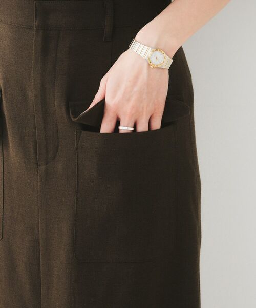 UNTITLED / アンタイトル ロング・マキシ丈スカート | 【きれいめ/前スリット】麻混カーゴスカート | 詳細19