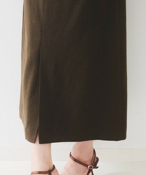 UNTITLED / アンタイトル ロング・マキシ丈スカート | 【きれいめ/前スリット】麻混カーゴスカート | 詳細20