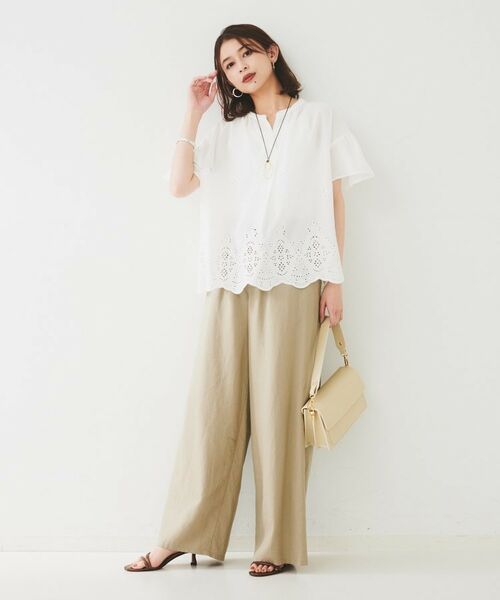 チュール×フラワー刺繍ブラウス | outlet | axes femme online shop