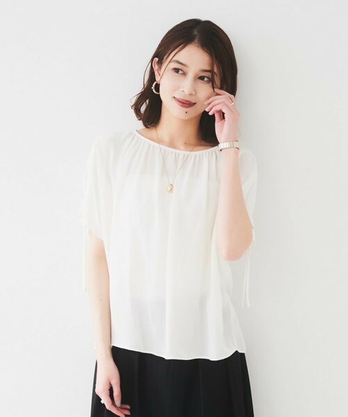 UNTITLED / アンタイトル シャツ・ブラウス | 【シアー/2WAY】肩ドロストドルマンブラウス | 詳細20