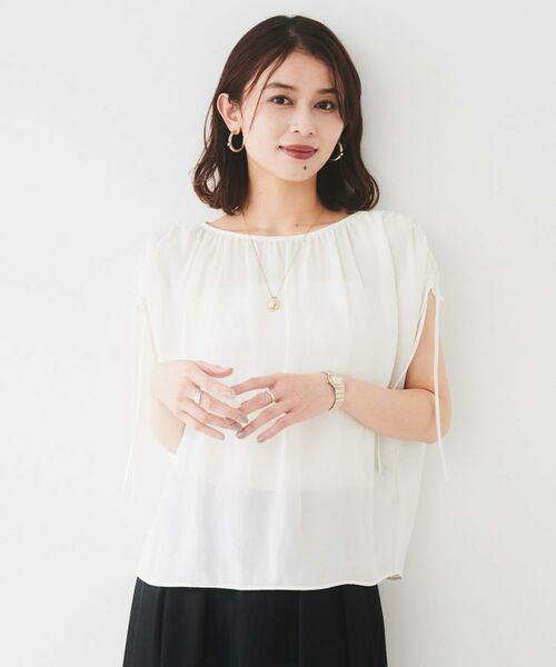UNTITLED / アンタイトル シャツ・ブラウス | 【シアー/2WAY】肩ドロストドルマンブラウス | 詳細21
