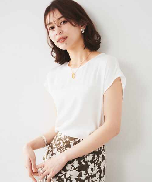 UNTITLED / アンタイトル シャツ・ブラウス | 【UVカット/接触冷感/きれいめ/ストレッチ性】サテンドッキングブラウス | 詳細2