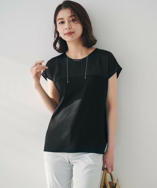 UNTITLED / アンタイトル シャツ・ブラウス | 【UVカット/接触冷感/きれいめ/ストレッチ性】サテンドッキングブラウス | 詳細6