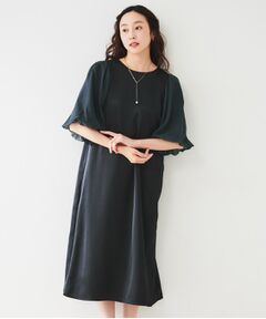 UNTITLED / アンタイトル ミニ丈・ひざ丈ワンピース | 【オケージョン/お呼ばれドレス】バルーン袖サテンワンピース