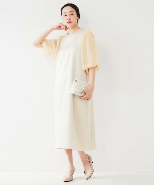 UNTITLED / アンタイトル ミニ丈・ひざ丈ワンピース | 【オケージョン/お呼ばれドレス】バルーン袖サテンワンピース | 詳細4