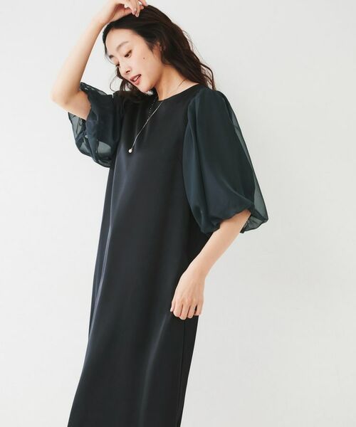 UNTITLED / アンタイトル ミニ丈・ひざ丈ワンピース | 【オケージョン/お呼ばれドレス】バルーン袖サテンワンピース | 詳細6