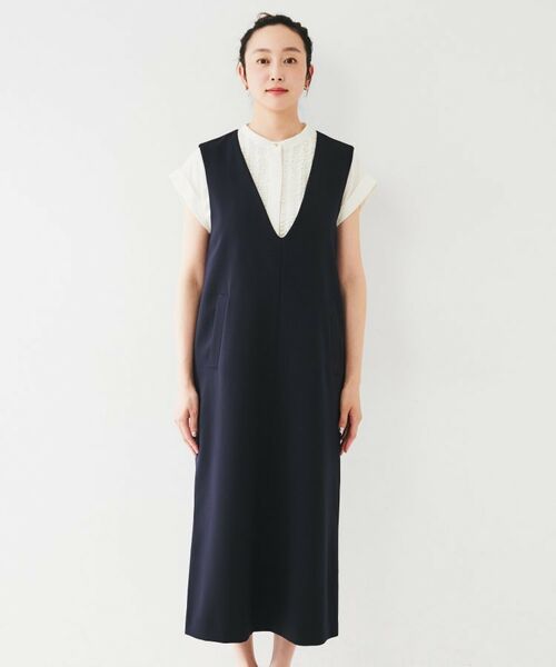 UNTITLED / アンタイトル ロング・マキシ丈ワンピース | 【きれいめ/洗える】ダブルクロスジャンパースカート | 詳細10