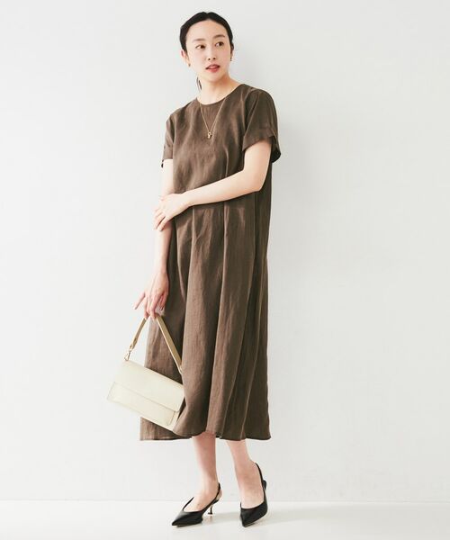 UNTITLED / アンタイトル ロング・マキシ丈ワンピース | 【麻100/夏ワンピ】フレアラミーワンピース | 詳細7