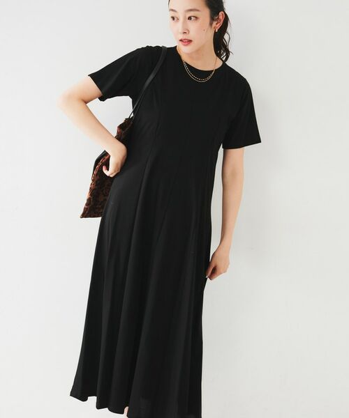 UNTITLED / アンタイトル ロング・マキシ丈ワンピース | 【コットン100/洗える/夏ワンピ】ジャージワンピース(ブラック(019))