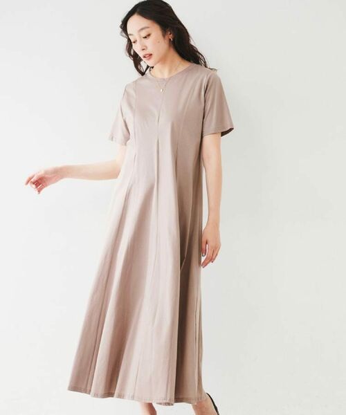UNTITLED / アンタイトル ロング・マキシ丈ワンピース | 【コットン100/洗える/夏ワンピ】ジャージワンピース(ピンクベージュ(053))