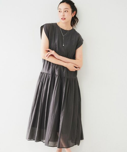 UNTITLED / アンタイトル ロング・マキシ丈ワンピース | 【シアー/夏ワンピ】綿シルクワンピース | 詳細2