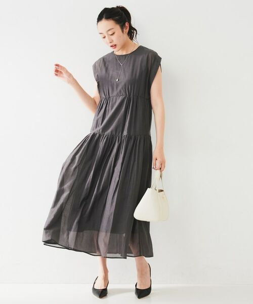 UNTITLED / アンタイトル ロング・マキシ丈ワンピース | 【シアー/夏ワンピ】綿シルクワンピース | 詳細4