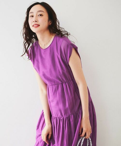 UNTITLED / アンタイトル ロング・マキシ丈ワンピース | 【シアー/夏ワンピ】綿シルクワンピース | 詳細6