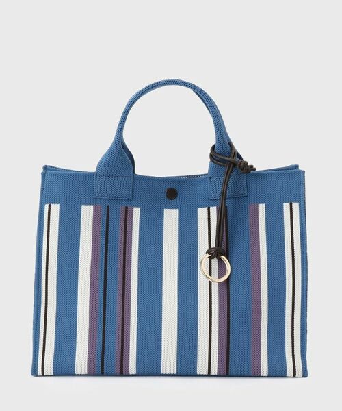 UNTITLED / アンタイトル ハンドバッグ | 【手洗い可】マルチストライプニットバッグ(ブルー(592))