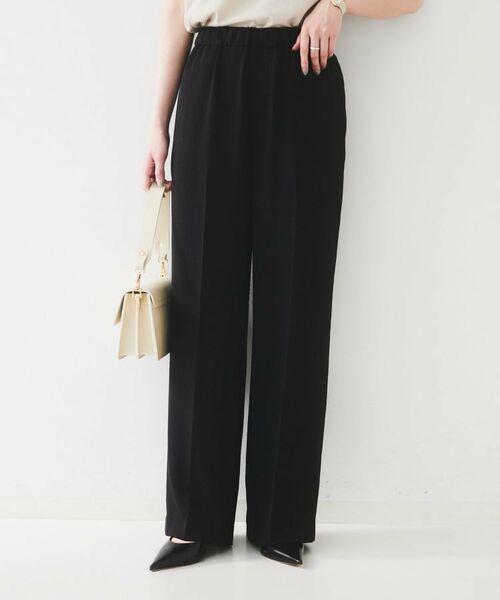 UNTITLED / アンタイトル パンツ | 【接触冷感/UVカット/ウエストゴム】センタープレスツイルパンツ(ブラック(019))