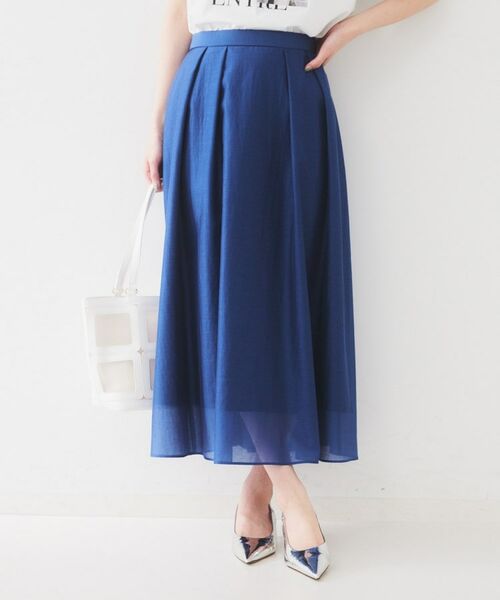 UNTITLED / アンタイトル ロング・マキシ丈スカート | 【後ろウエストゴム/洗える】シアーフレアースカート | 詳細10