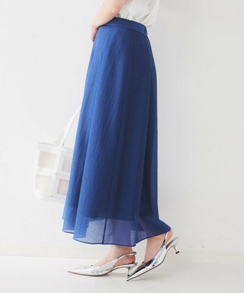 UNTITLED / アンタイトル ロング・マキシ丈スカート | 【後ろウエストゴム/洗える】シアーフレアースカート | 詳細11