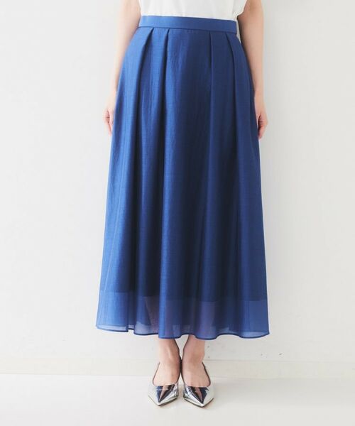 UNTITLED / アンタイトル ロング・マキシ丈スカート | 【後ろウエストゴム/洗える】シアーフレアースカート | 詳細14