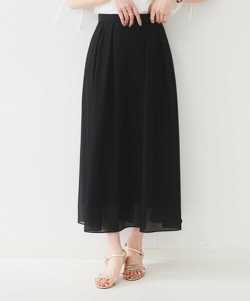 UNTITLED / アンタイトル ロング・マキシ丈スカート | 【後ろウエストゴム/洗える】シアーフレアースカート | 詳細2
