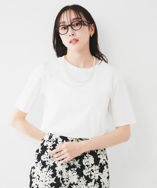 UNTITLED / アンタイトル Tシャツ | 【コットン100/丸首/シンプル】アイスクリアコットン Tシャツ(ホワイト(001))