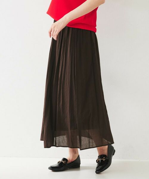 UNTITLED / アンタイトル ロング・マキシ丈スカート | シアーギャザースカート | 詳細7