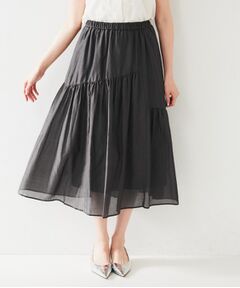 UNTITLED / アンタイトル スカート | 綿シルク変形ティアードスカート