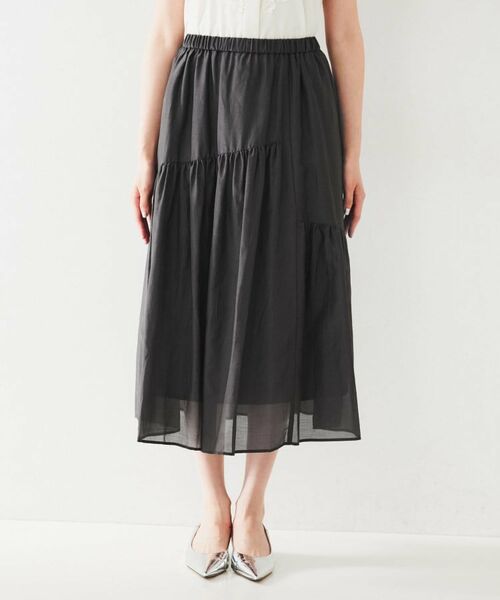 UNTITLED / アンタイトル スカート | 綿シルク変形ティアードスカート | 詳細10