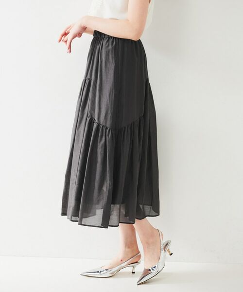UNTITLED / アンタイトル スカート | 綿シルク変形ティアードスカート | 詳細11