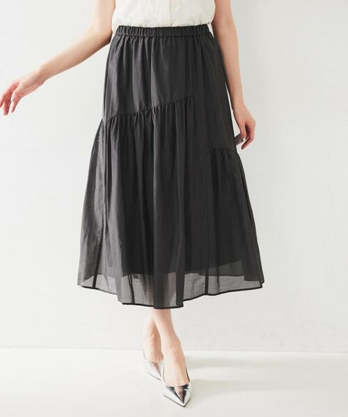 UNTITLED / アンタイトル スカート | 綿シルク変形ティアードスカート | 詳細2