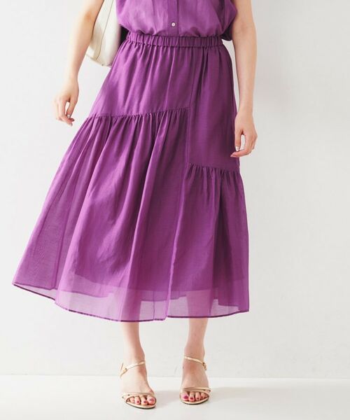 UNTITLED / アンタイトル スカート | 綿シルク変形ティアードスカート | 詳細6