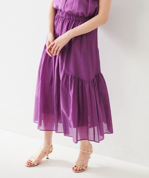 UNTITLED / アンタイトル スカート | 綿シルク変形ティアードスカート | 詳細7
