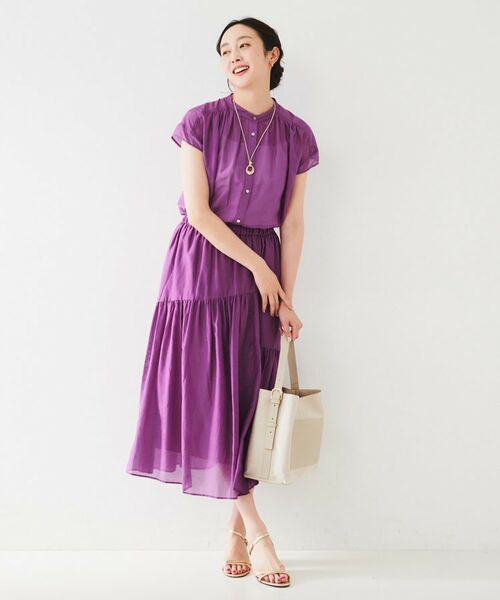 UNTITLED / アンタイトル スカート | 綿シルク変形ティアードスカート | 詳細8