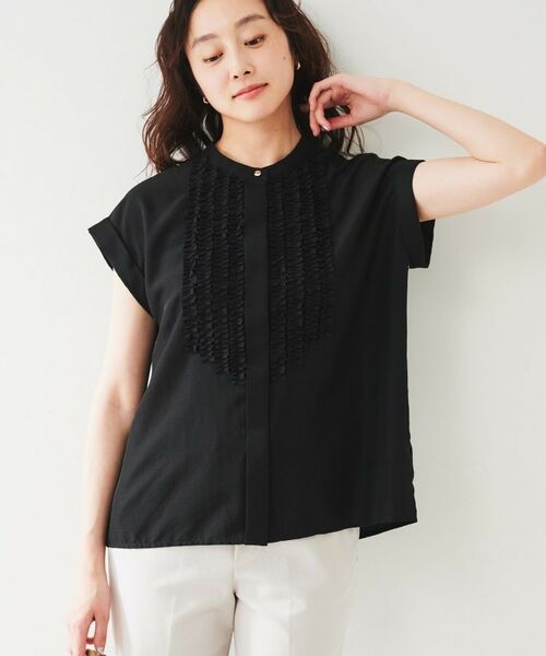 UNTITLED / アンタイトル シャツ・ブラウス | フィブリルフリルブラウス(ブラック(019))