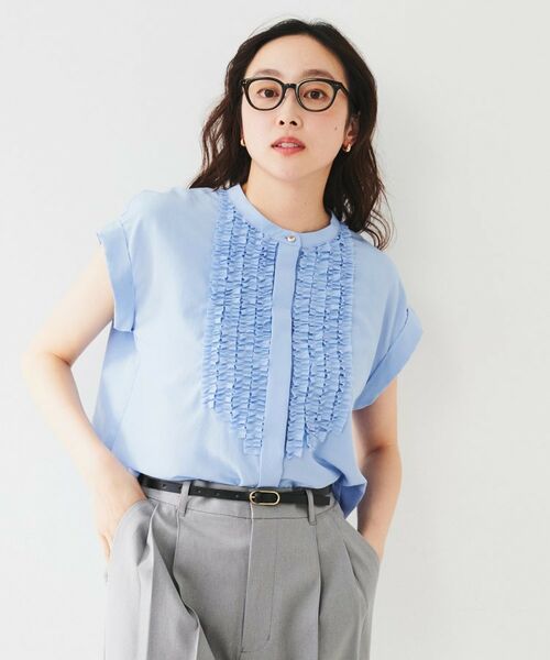UNTITLED / アンタイトル シャツ・ブラウス | フィブリルフリルブラウス(サックスブルー(090))