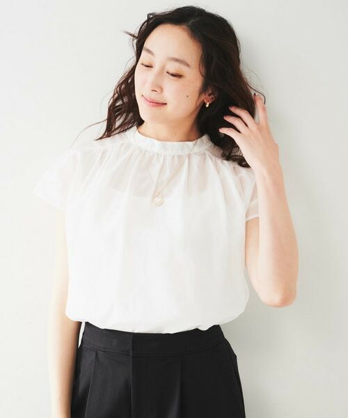 UNTITLED / アンタイトル シャツ・ブラウス | 綿シルク2WAYブラウス(ホワイト(001))