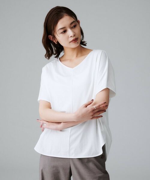 UNTITLED / アンタイトル カットソー | 【接触冷感/洗える】Vネックコットンプルオーバー | 詳細2