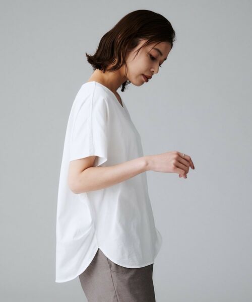 UNTITLED / アンタイトル カットソー | 【接触冷感/洗える】Vネックコットンプルオーバー | 詳細3