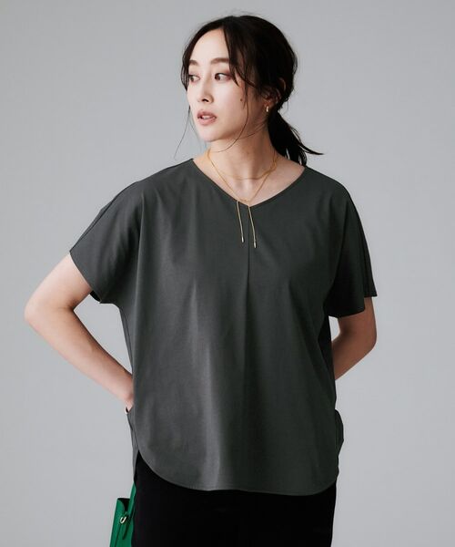 UNTITLED / アンタイトル カットソー | 【接触冷感/洗える】Vネックコットンプルオーバー | 詳細6