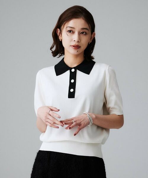UNTITLED / アンタイトル ニット・セーター | 【秋のトレンド/きれいめ】5分袖ポロニット | 詳細6