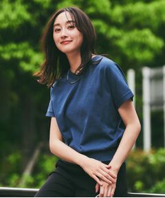 アンタイトル　洗える　半袖ニット　ブルー　青 新作春ニット／洗える】ランタンスリーブ 六分袖ニット（ニット
